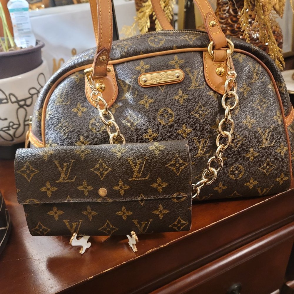 Authentic Louis vuitton Montorgueil and matching wallet